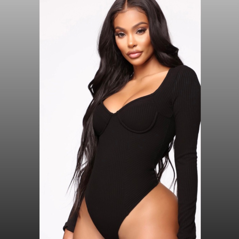 Fashion Nova Black Bodysuit NWT